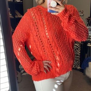 Coral “see through” sweater